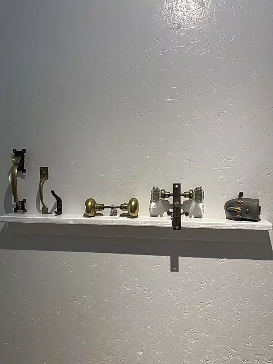 Antique brass locks and door handles from original building