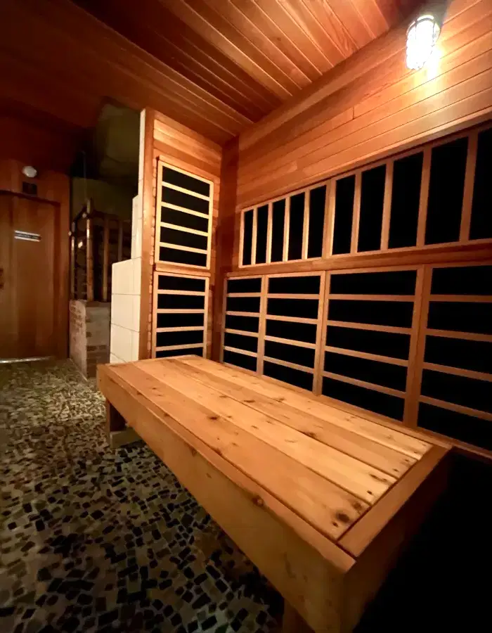 Private cedar sauna room — Hastings Spa